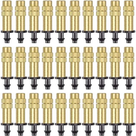Lot de 30 buses de pulvérisation en cuivre réglables pour irrigation goutte à goutte, micro-asperseurs à pulvérisation 4/7 mm, équipement d'irrigation pour le refroidissement des plantes de jardin.-Aq (1/5)