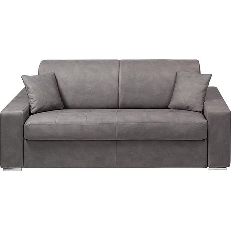 Divano letto 2 posti a ribalta in Tessuto Grigio - Larghezza Materasso 120 cm memory foam - Spessore 22 cm - EMIR