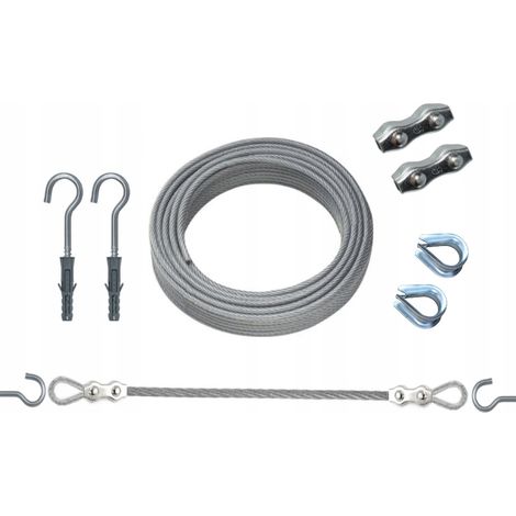 Cavo in acciaio Z1 per tende da giardino (confezione da 5 m)