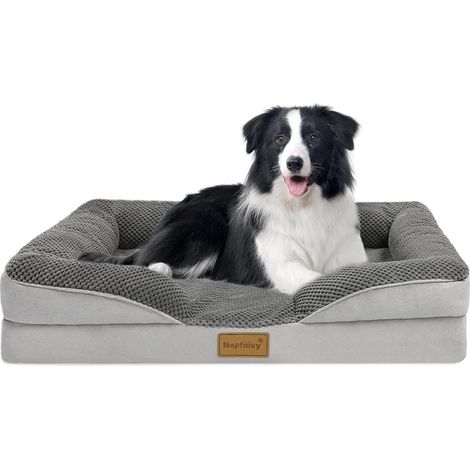 Panier orthopédique pour chien moyen, lavable, avec mousse à mémoire de forme, 91x68cm (1/5)