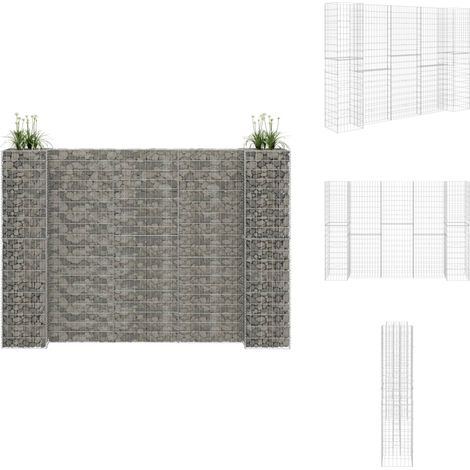 Jardinière à gabion en H Fil d'acier 260x40x180 cm - Jardin - Bordure Jardin - Jardinière Extérieure - Gabion - Décoration Extérieur (1/5)