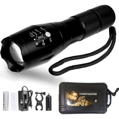 1200 Lumen, ultrahelle, wasserdichte LED-Taschenlampe für den Militär- und taktischen Einsatz mit 5 Modi. (1/4)