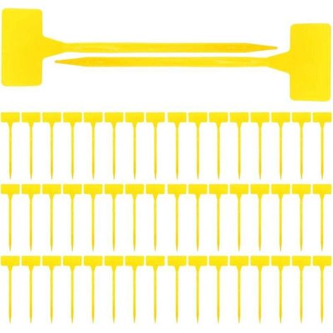 50 Pièces étiquettes plante,etiquette jardin exterieur,grand étiquettes plastique potager,étiquettes de Culture réutilisables-Jaune（309CM） (1/5)