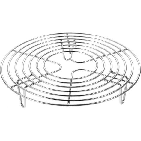 Grille de cuisson vapeur en acier inoxydable, grille de refroidissement ronde multifonctionnelle pour la cuisson à la vapeur-19.50X19.50X4.50CM (1/2)