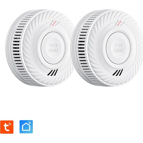 Lot de 2x Détecteur de fumée CE Pile 10 ans scellée connecté Wifi (1/5)
