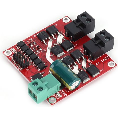 DC-Motortreibermodul DC 6,5 V–27 V 7 A 160 W 2-Wege-Doppel-H-Brücken-Drehzahlreglerplatine (1/5)