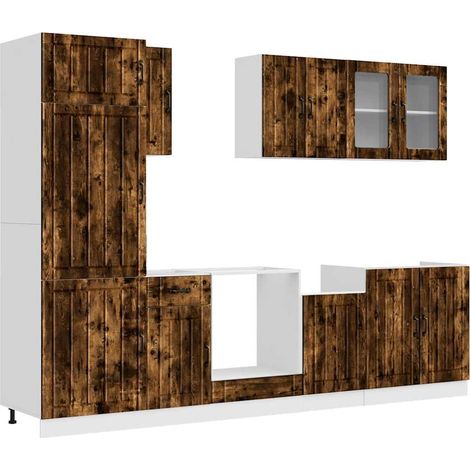 Maison Exclusive - Ensemble de 8 meubles de cuisine "Lucca" en chêne fumé (1/5)