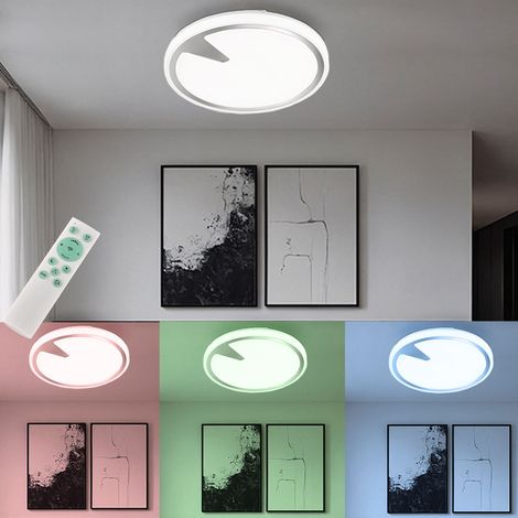 Plafonnier LED RGB intelligent télécommande lampe de lumière du jour dimmable contrôlable via l'application Handy Fischer Honsel 20750 (1/5)