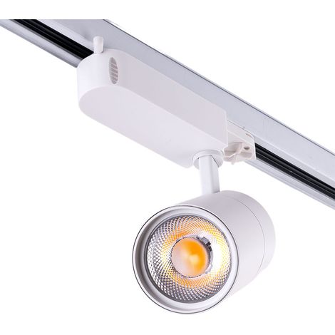 Faretto da binario LED 30W 2527Lm CRI90 2700ºK Trifase 40.000H [HO-FC-3F-30W-W-WW]
