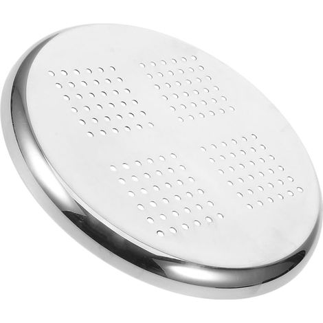 Assise Tabouret de Bar Ronde en Acier Inoxydable Argenté, Siège de Remplacement Solide Bords Lissés, pour Clubs et Cuisines (1/5)