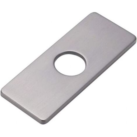 Plaque décorative en nickel brossé pour robinetterie de lavabo cuisine ou salle de bain – cache-vidange rond pour évier ou vasque (1/4)