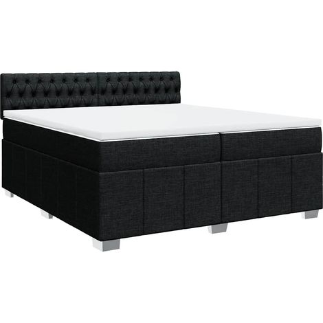 Maison Exclusive - Giroletto a Molle con Materasso Nero 200x200 cm in Tessuto (1/5)