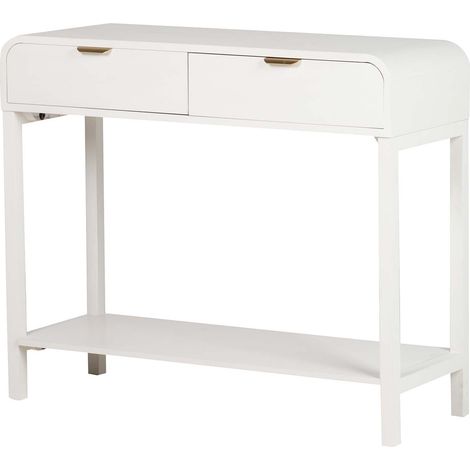 Consola Mdf Pino Blanco Dorado 90X32X75 Cm (1/2)