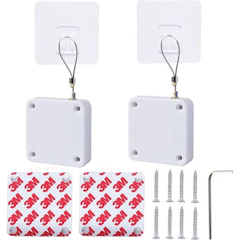 Ferme-Porte Automatique Sans Poinçon, Ferme-Porte à Capteur Automatique, Blanc, Acier Inoxydable, Pour Plupart des Portes, Portes en Bois et en Métal (1/3)