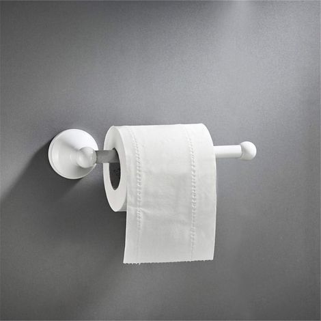 Porte-rouleau sans couvercle, barre de papier hygiénique en laiton, Support de papier Cuisine montage à vis mural, 20 cm, blanc