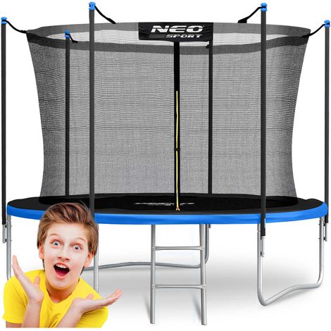 Cama el谩stica de jard铆n de 252 cm (8 pies) con red interior y escalera Neo-Sport (1/5)