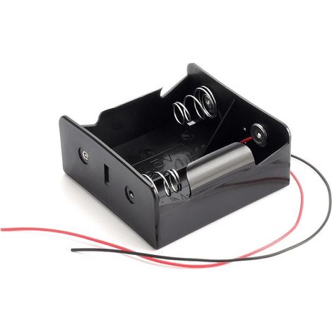 Portapilas para 2 pilas C LR14 R14 de 1.5V Negro (1/3)