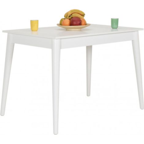 Table de cuisine blanche 6 places Kouby 110cm (1/4)