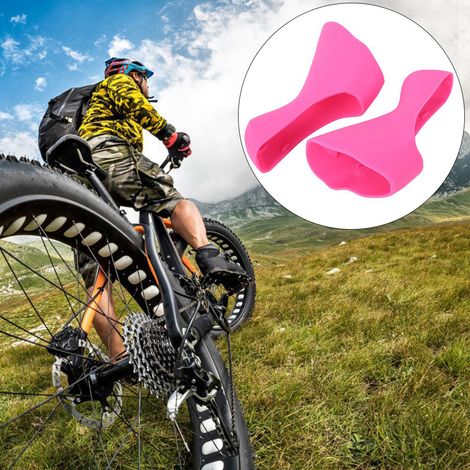 Paire de Poignées en Silicone pour Guidon de Vélo de Route - Confortable et Antidérapant Rose - Accessoire Vélo (1/5)
