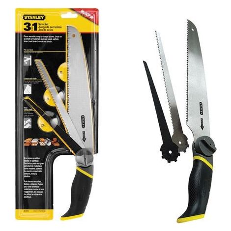 Stanley 3 in 1 Pull Compass Saw Metal Hacksaw Multi Position 0-20-092 STA020092