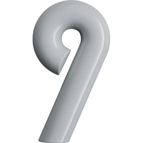 Numéro de maison chiffre 9 en polyamide spécial, noir profond 90, diamètre 33 mm, hauteur 165 mm (1/3)