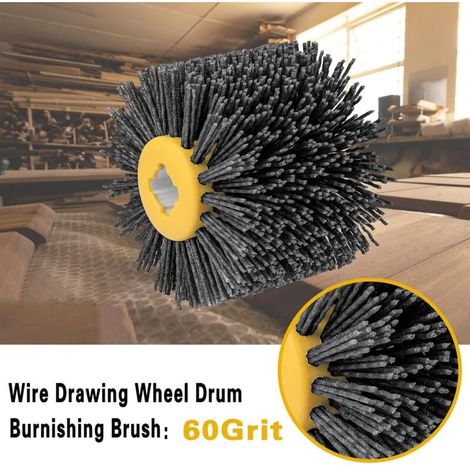 Brosse Nylon Abrasifs 60 Grain, 120x100mm Brosse de Meulage pour Nettoyer/Dérouiller/Dégriser/ébavurer Compatible avec Rénovateur Exterieur - Gris (1/4)