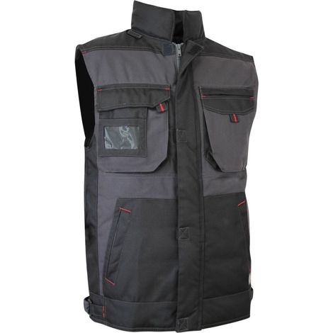 LMA – Gilet bodywarmer taille 4 gris/noir – Multi-poches – Oxford 900D imperméable – Protection contre le froid et le vent (1/6)