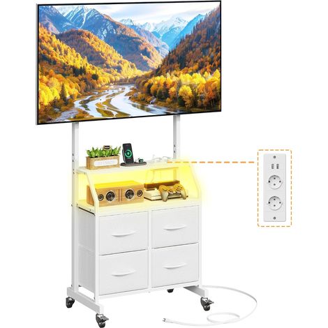 Support TV sur Pied avec roulettes 32-75 Pouces Meuble TV roulettes (1/5)