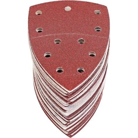 Choyclit – Lot de 60 feuilles abrasives triangulaires 105 x 152 mm – Assortiment grains P40/60/80/120/180/240 – Pour ponçage bois et métal (1/4)