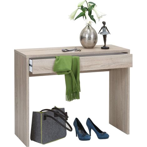 Bureau simple 1 tiroir 100x40x80 cm chêne (1/5)