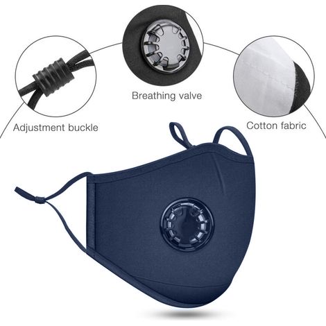 Masque anti-pollution PM2.5 lavable et réutilisable, protection respiratoire contre poussières fines, idéal vélo et moto, couvre-bouche durable. (1/5)