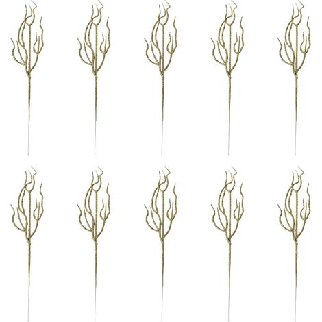 Lot de 10 tiges de fleurs artificielles incassables pour décoration de Noël (1/5)