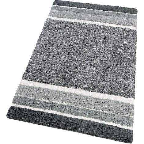 Tappeto Bagno Puro Cotone Parure Morbida Colori Vivaci Lavabile 100% Made In Italy Grigio - 55x90 cm