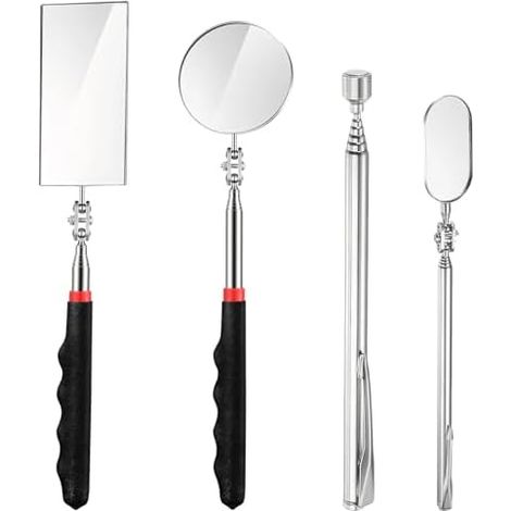 3pcs Miroir Telescopique Dentiste Rotation à 360° Utilisé pour L'inspection Et La Réparation de Véhicules Les Examens Dentaires Etc avec 1 Aimant - (1/5)