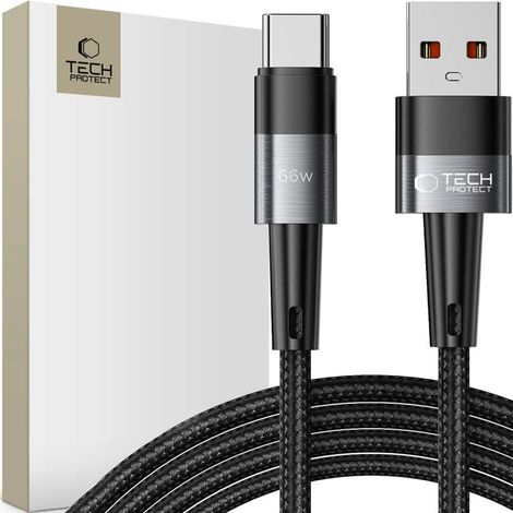 Cable Tech-protect Ultraboost tipo C 66W/6A 200CM gris (1/5)