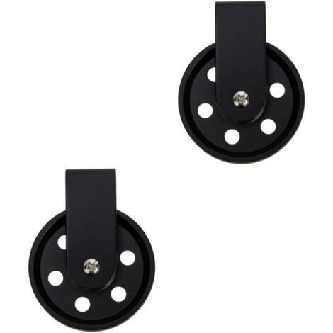 Lntyq Uonlytech 2 Pièces Accessoires D'éclairage Suspension Poulie Roue Appliques Murales Noires Lampe Murale Roue En Fer Roue Rétro Corbeaux Roues De Chariot Câble Extérieur Fer Forgé (1/5)