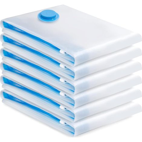 Sac de Rangement Sous Vide 6PCS,Sac sous vide Vetement Aspirateur,Compression Housse Aspirable Rangement Réutilisable pour Literie, Vêtements, Couettes, Matelas,Tente et Voyages(100 80CM,Sans pompe d (1/5)