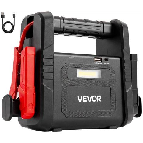Booster Batterie Voiture 6000A Crête 12V Démarreur Batterie Portable pour la Plupart des Moteurs Essence et Diesel 10,0 L,avec Lampe Torche LED d'Urgence à 3 Modes,Sortie USB,Câble de Charge (1/3)