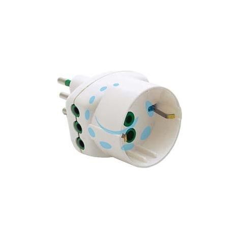 ADATTATORE TRIPLO 2 POLI + TERRA SCHUKO BIANCO - bianco 82210