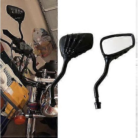Rétroviseurs universels noirs en forme de main de squelette pour moto 8 mm/10 mm (Royaume-Uni) (1/5)