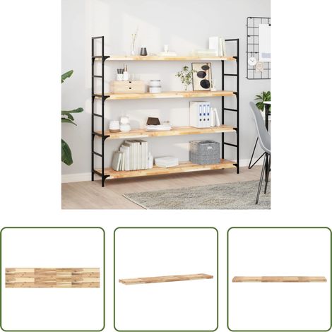 Bois d'acacia -  Étagère flottante 120x30x4 cm bois d'acacia massif non traité (1/5)