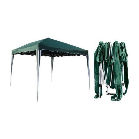 GAZEBO RICHIUDIBILE DOMUS  ACCIAIO/POLY VERDE MT 3X3