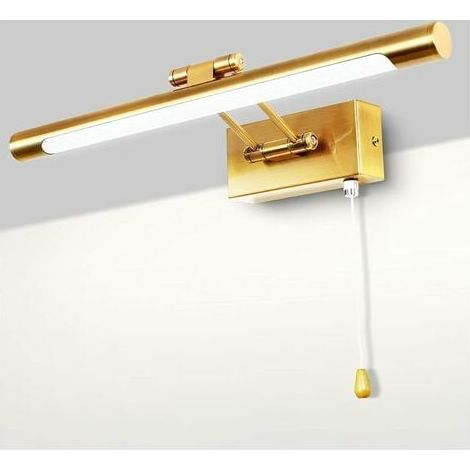 LED 8W IP44 Wall Light Bathroom Mirror Brass Indoor Lighting with Switch, 40CM 3000K Wall Lights for Pictures and Showcases Adjustable Arm Bedside Reading Lamps (1/5)