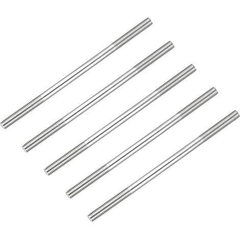 Double Terminal Goujon Vis (M5 Filetage 100mm Longueur) 5Pcs 304 Inox Acier Double Fileté Barre Boulons (1/5)