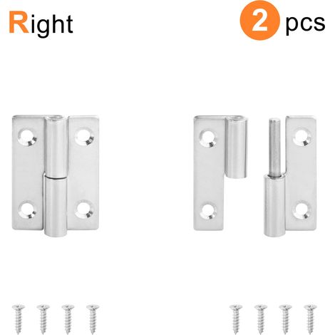 Charnières amovibles en acier inoxydable (50 mm R) - Lot de 2 - 270° - Noir - Pour portes de meubles de cuisine, placards et armoires (1/5)