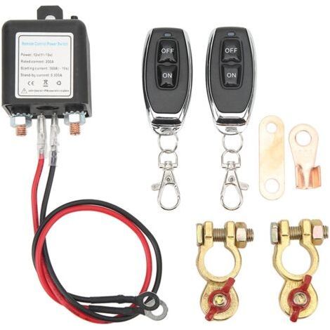 Interrupteur coupe-batterie 12 V, interrupteur coupe-batterie 12 V CC 200 A avec télécommande, pour voitures et bateaux (1/5)