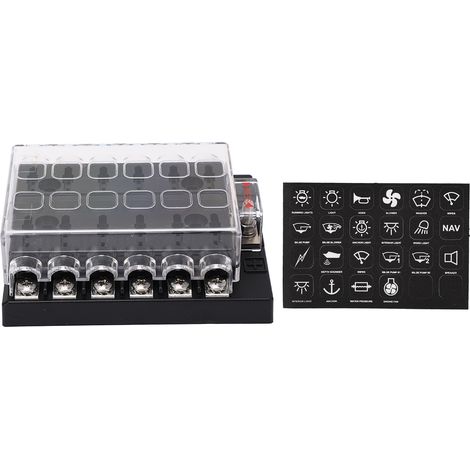 ATC ATO 12-fach wasserdichter Sicherungskasten für Pkw, Wohnmobil, Anhänger, Lkw, Transporter 12–36 V DC mit Minuspolleiste (1/5)