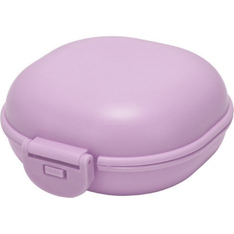 Étui à savon étanche portable avec couvercle à clip en PP, idéal pour voyage, maison, hôtel et dortoir, couleur violet. (1/5)