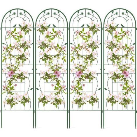 Métal Antirouille Modulable Croissance Optimale Lot de 4 Treillis de Jardin pour Plantes Grimpantes et Fleurs (1/5)
