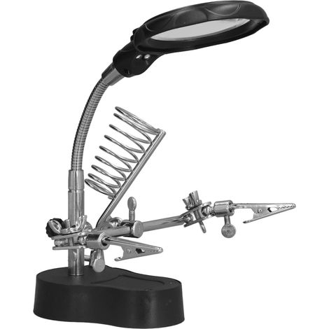 Station de Soudure avec Support de Loupe et Pince pour Miniatures et Projets de Petits Objets